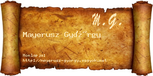 Mayerusz György névjegykártya